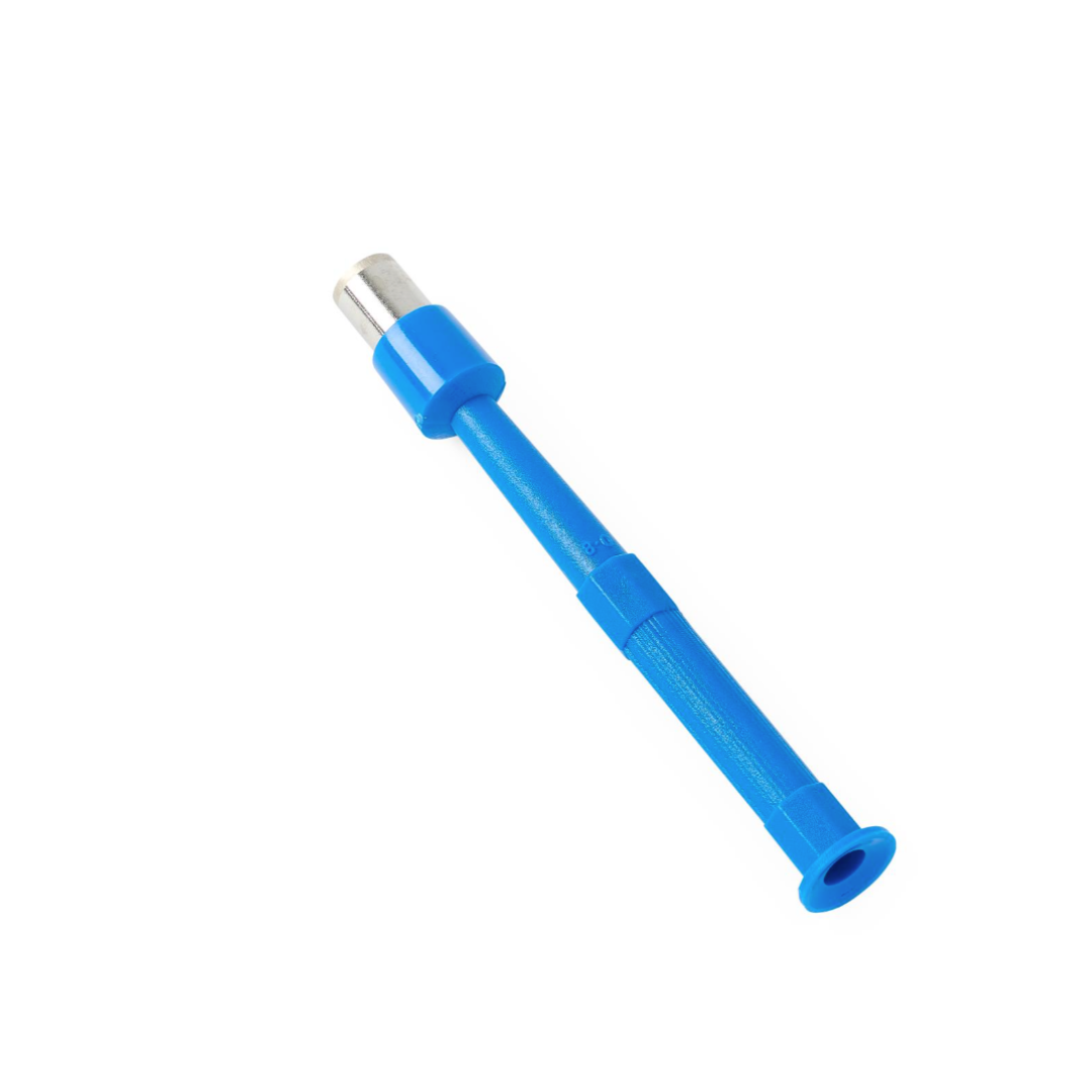 The Medline Sterile Biopsy Punches, featuring a blue plastic and metal cylindrical handle with a small metal tip for tissue sampling, are shown on a white background.